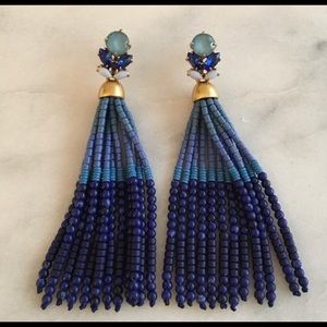 Stella & Dot blue Tassel Earrings